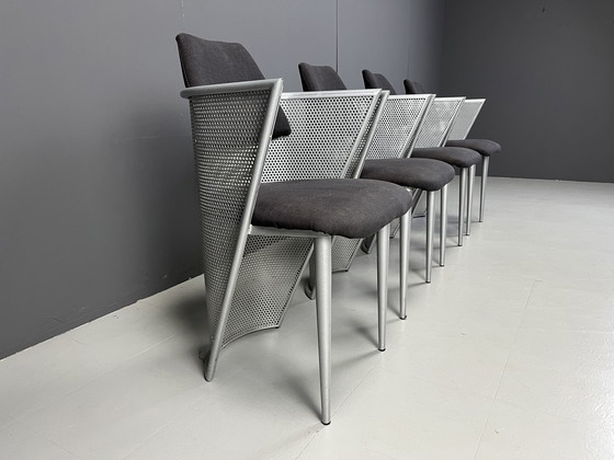 Image 1 of Postmodern metal dining chairs, 1980s