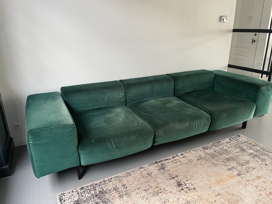 Image 1 of Kartell Largo Velvet 3-seater sofa forest green