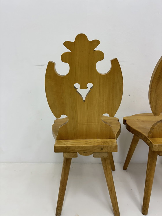 Image 1 of Vintage Mid-Century Brutalist Style Design Tiroler Chair Set Of 4 By Cepelia, 1960