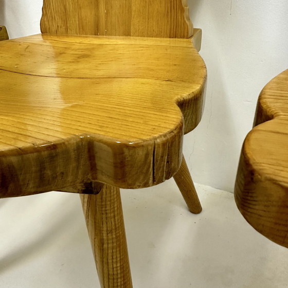 Image 1 of Vintage Mid-Century Brutalist Style Design Tiroler Chair Set Of 4 By Cepelia, 1960