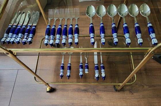 Image 1 of Rosenthal Cutlery Studio Line Siena Blue designed by Bjorn Wiinblad