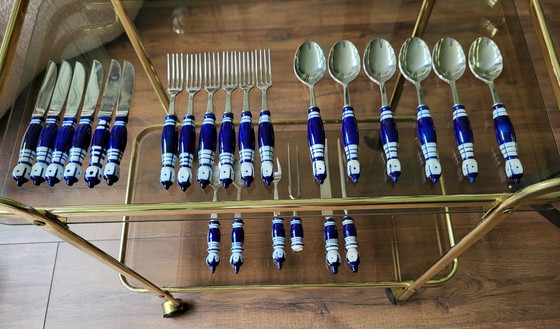 Image 1 of Rosenthal Cutlery Studio Line Siena Blue designed by Bjorn Wiinblad