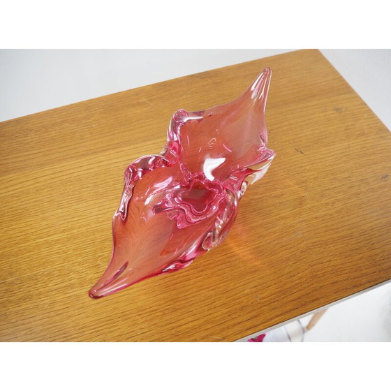Image 1 of Vintage red glass bowl by Josef Hospodka, Czechoslovakia 1960