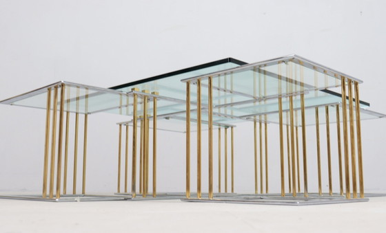 Image 1 of Coffee Table/ Table with Four Set Tables by Rolf Benz, Hollywood Regency, 1980s