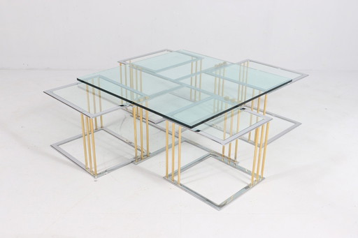 Coffee Table/ Table with Four Set Tables by Rolf Benz, Hollywood Regency, 1980s