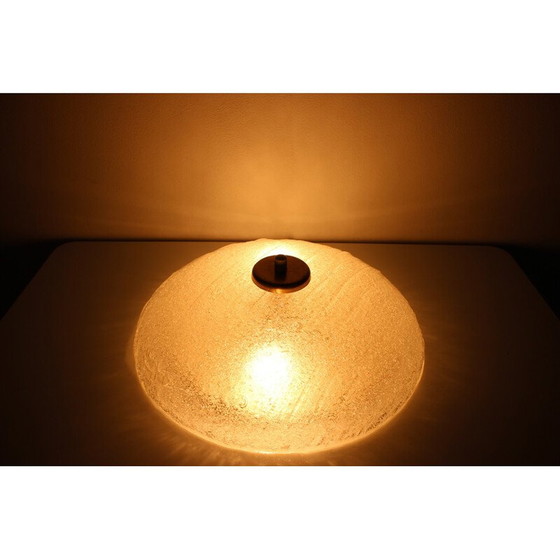 Image 1 of Vintage brass and glass ceiling lamp, Czechoslovakia 1970s