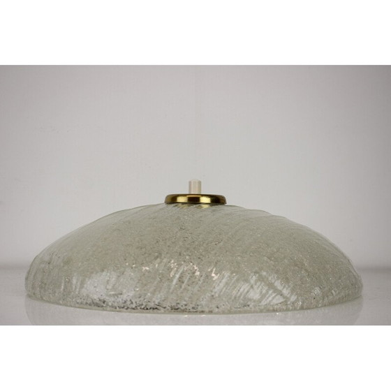 Image 1 of Vintage brass and glass ceiling lamp, Czechoslovakia 1970s