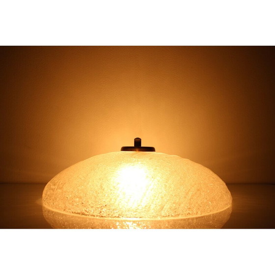 Image 1 of Vintage brass and glass ceiling lamp, Czechoslovakia 1970s