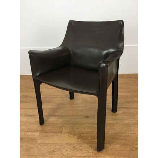 Vintage leather armchair by Mario Bellini for Cassina