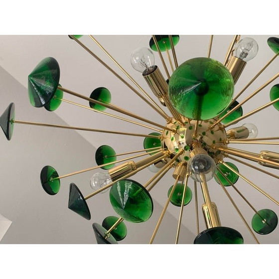 Image 1 of Murano Glass Sputnik Multicolors Italian Handmade Chandelier