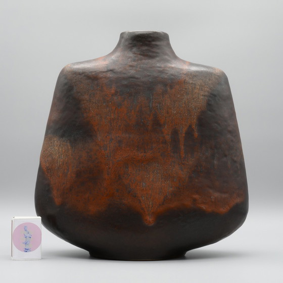 Image 1 of Rare vase en poterie de lave grasse de Carstens des années 70 Christmann & Heukeroth H 30 cm WGP MCM