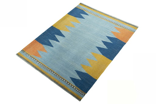 Hand-woven kilim fars made of wool - 107 X 81 Cm - New