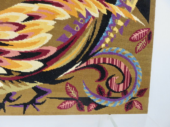 Image 1 of Tapestry "L'Oiseau D'Or" Stylized, Futuristic 60s 70s