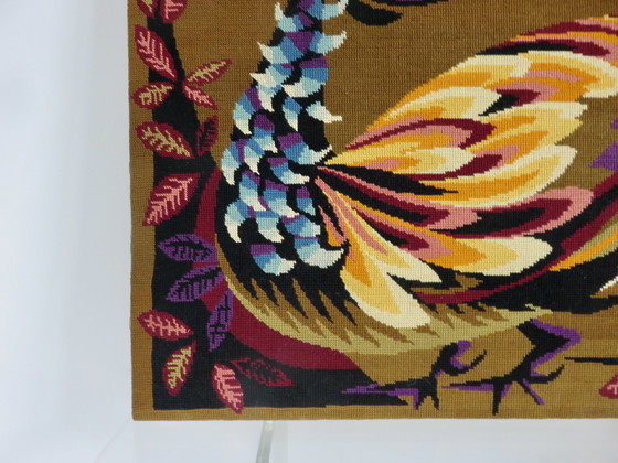 Image 1 of Tapestry "L'Oiseau D'Or" Stylized, Futuristic 60s 70s