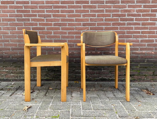 Scandinavian Wooden Stackable Chairs 1960s