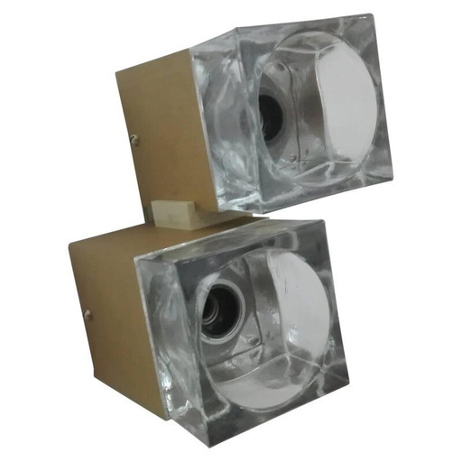 Vintage Italian Cubis Wall Lamp by Gaetano Sciolari - 1970s