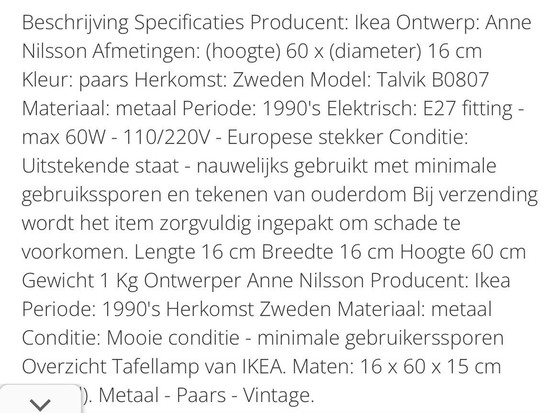 Image 1 of Lámpara IKEA morada