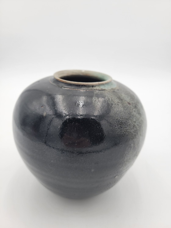 Image 1 of Enamelled Ceramic Ball Vase