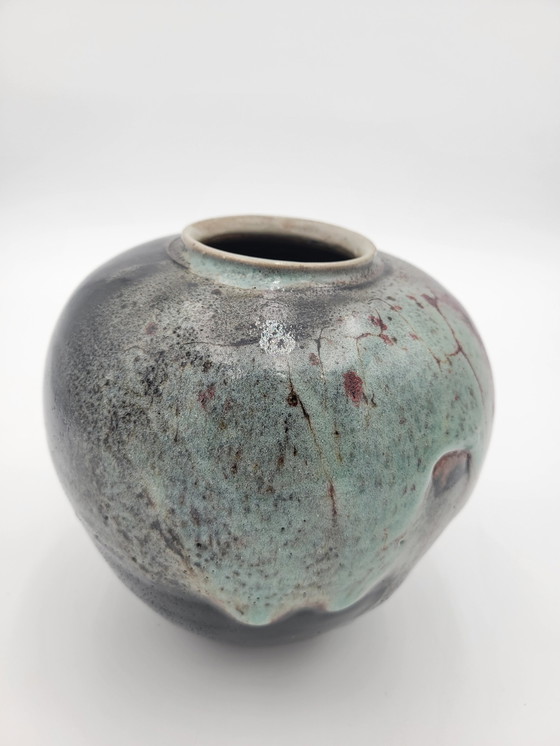 Image 1 of Enamelled Ceramic Ball Vase