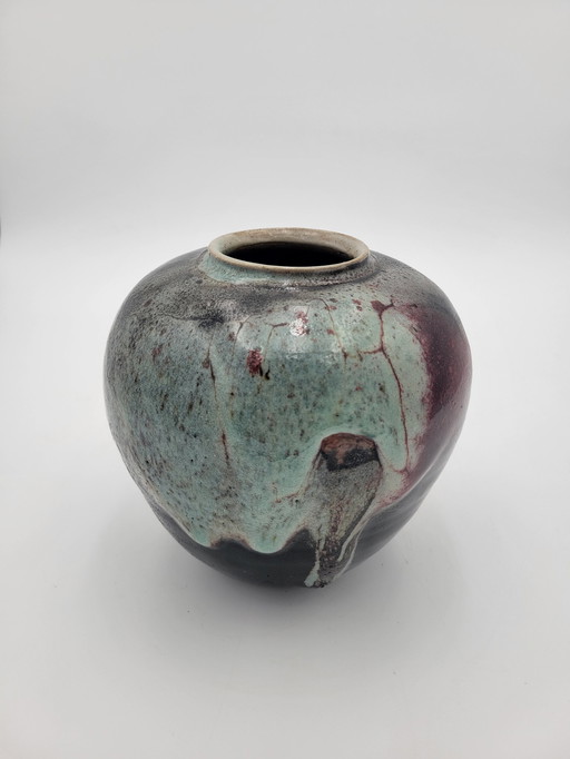 Enamelled Ceramic Ball Vase