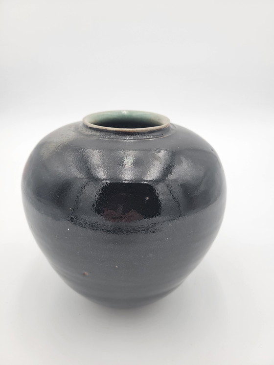 Image 1 of Enamelled Ceramic Ball Vase