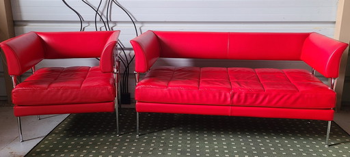 Hydra Castor Sofa and Armchair by Poltrona Frau, 2001