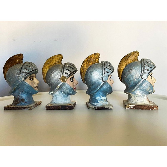 Image 1 of Lot of 4 vintage Sicilian puppets in resin and hand painted, Italy 1980