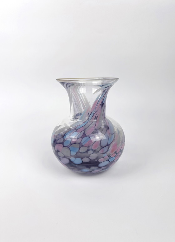 Image 1 of Vase en verre italien tacheté Swirl