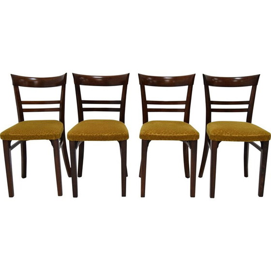 Image 1 of Set of 4 vintage Art Deco Dining Chairs By Fische 1930s