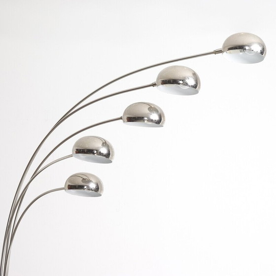 Image 1 of Vintage lamp in chrome steel and marble base, 1970
