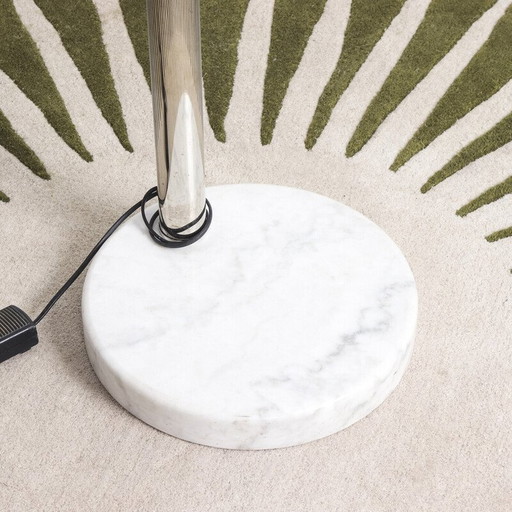 Vintage lamp in chrome steel and marble base, 1970