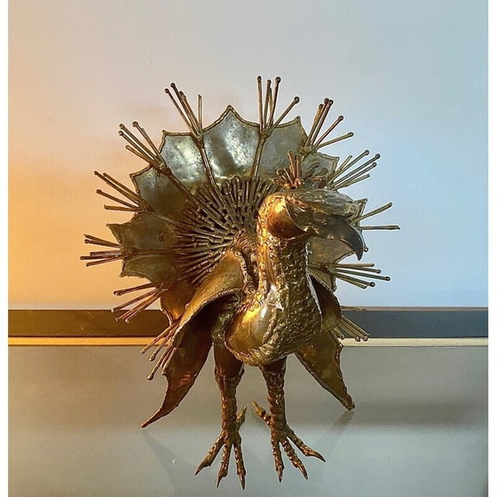 Image 1 of Vintage peacock in gilded brass