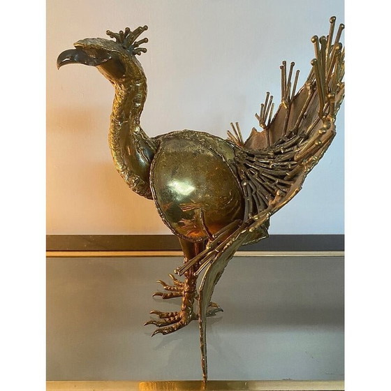Image 1 of Vintage peacock in gilded brass