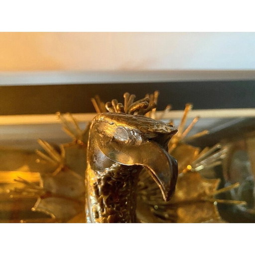 Vintage peacock in gilded brass