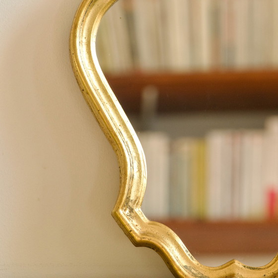 Image 1 of Baroque Wooden Mirror Gilded With Gold Leaf