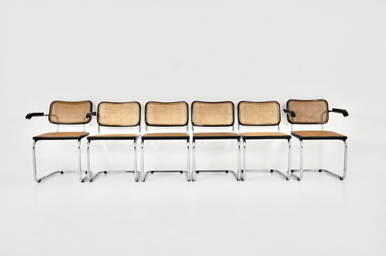 Image 1 of Chaises de salle à manger Style B32 par Marcel Breuer, ensemble de 6