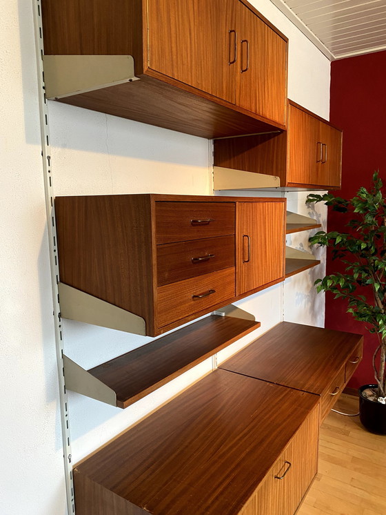 Image 1 of 8 Piece Midcentury Modern Teak Wall Unit