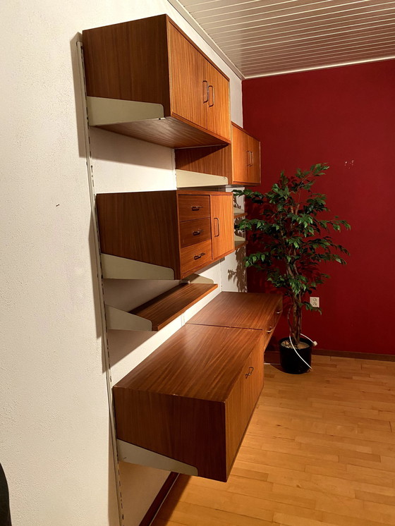 Image 1 of 8 Piece Midcentury Modern Teak Wall Unit