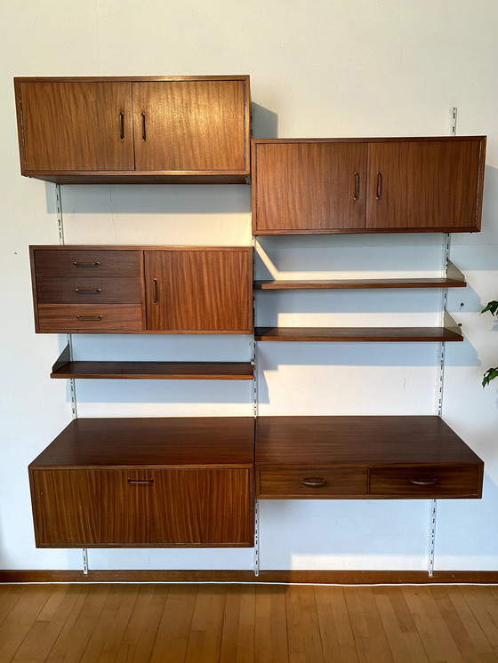 Image 1 of 8 Piece Midcentury Modern Teak Wall Unit