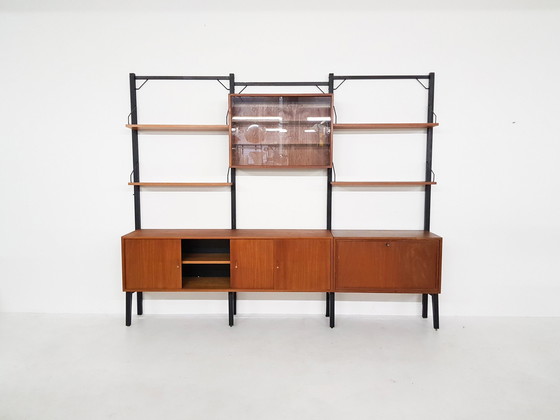 Image 1 of Large Poul Cadovius for Royal System free standing teak wall unit, Denmark 1950's