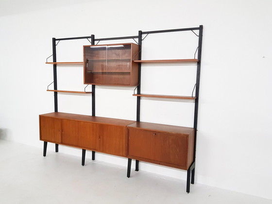 Image 1 of Large Poul Cadovius for Royal System free standing teak wall unit, Denmark 1950's