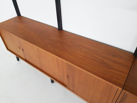 Image 1 of Large Poul Cadovius for Royal System free standing teak wall unit, Denmark 1950's