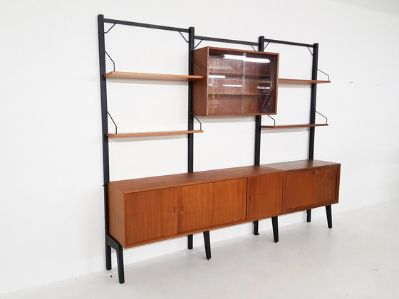 Image 1 of Large Poul Cadovius for Royal System free standing teak wall unit, Denmark 1950's