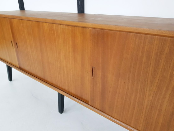 Image 1 of Large Poul Cadovius for Royal System free standing teak wall unit, Denmark 1950's