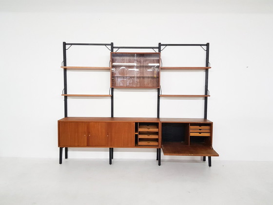 Image 1 of Large Poul Cadovius for Royal System free standing teak wall unit, Denmark 1950's