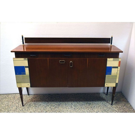 Vintage sideboard decorated by Società Compensati Curvati, 1950