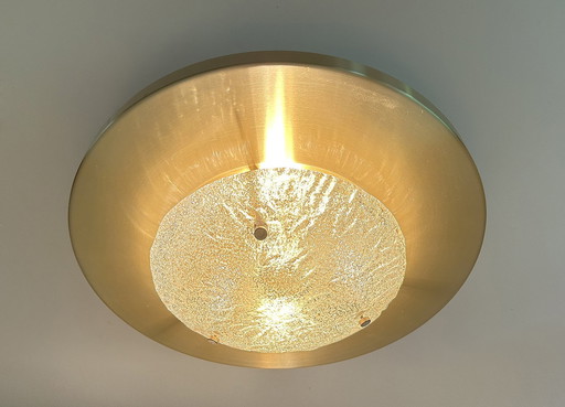 Large Vintage Ceiling Light With Glass