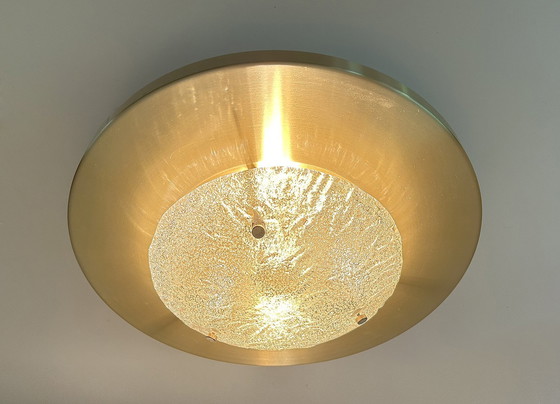 Image 1 of Large Vintage Ceiling Light With Glass