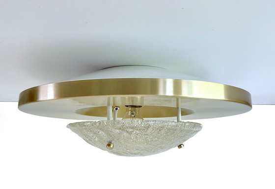 Image 1 of Large Vintage Ceiling Light With Glass