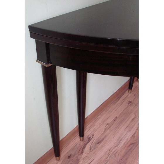 Image 1 of Vintage console in mahogany wood and brass, 1950